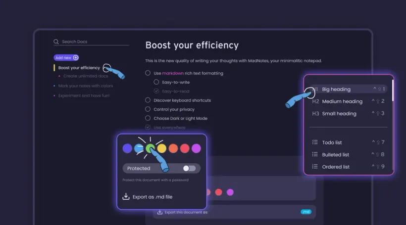 MadNotes App features