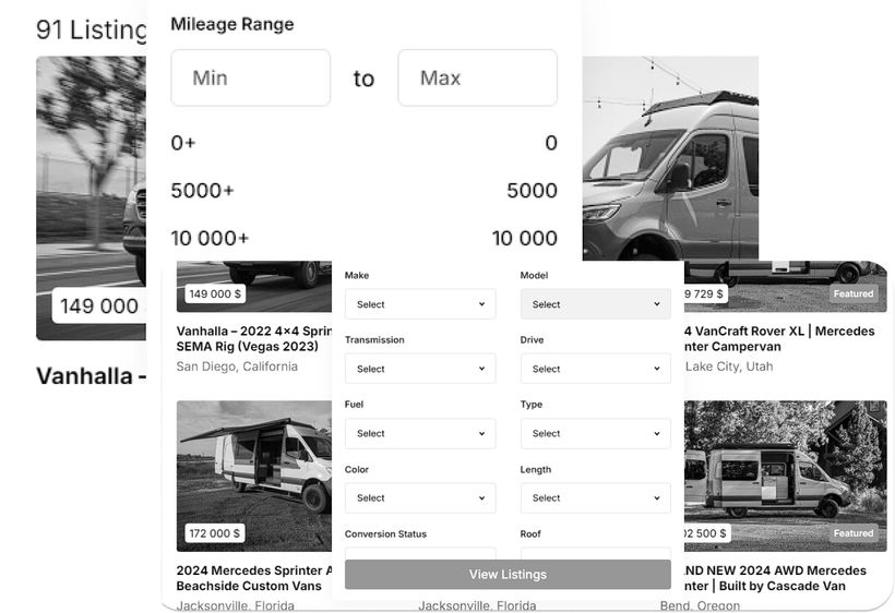 Vanlife Trader website